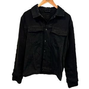 Insight denim jean cable knit black jacket women’s indie boho grunge